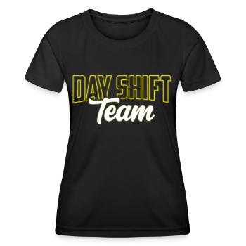 Équipe de jour Travail posté Travail posté Travail posté - T-shirt sport Femme - noir - Devant - AI Model Female 172 light (172cm)
