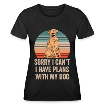Je ne peux malheureusement pas avoir de projets avec mon chien - T-shirt sport Femme - noir - Devant - AI Model Female 172 light (172cm)