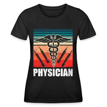 Profession de médecin Médecin Médecin - T-shirt sport Femme - noir - Devant - AI Model Female 172 light (172cm)