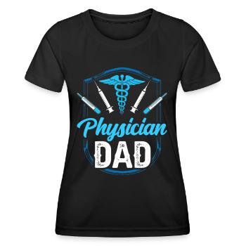 Docteur Père Médecine Médecin Profession Médecin - T-shirt sport Femme - noir - Devant - AI Model Female 172 light (172cm)