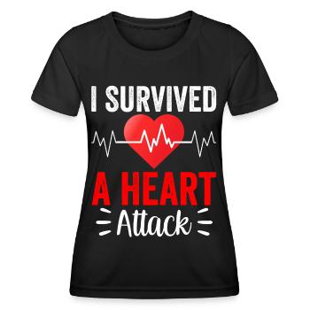 I survived a heart attack - Women's Functional T-Shirt - black - Front - AI Model Female 172 light (172cm)