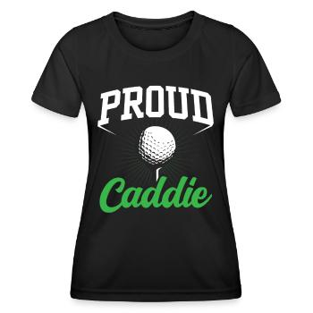 Proud Caddie Golfing Golf Golfer Profession - Women's Functional T-Shirt - black - Front - AI Model Female 172 light (172cm)