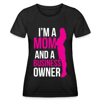 Je suis une mère et une propriétaire d’entreprise - T-shirt sport Femme - noir - Devant - AI Model Female 172 light (172cm)