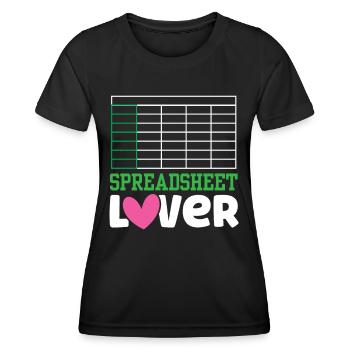 Amateurs de feuilles de calcul Table table table - T-shirt sport Femme - noir - Devant - AI Model Female 172 light (172cm)