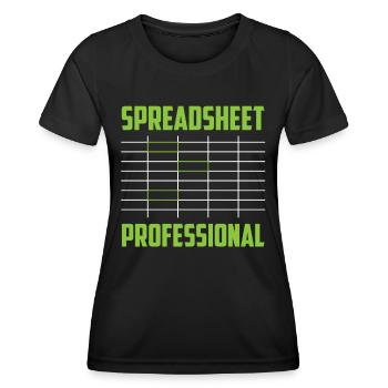 Spreadsheet Professional Work Table Accountant - Women's Functional T-Shirt - black - Front - AI Model Female 172 light (172cm)