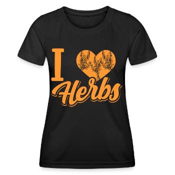 J’adore les herbes herbes herbes aromatiques jardin d’herbes aromatiques - T-shirt sport Femme - noir - Devant - AI Model Female 172 light (172cm)