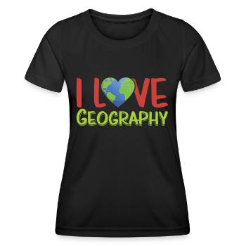 I love geography profession geography geography - Women's Functional T-Shirt - black - Front - AI Model Female 172 light (172cm)