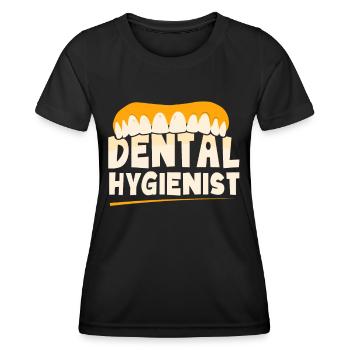 Hygiénistes dentaires Hygiène dentaire Équipe dentaire - T-shirt sport Femme - noir - Devant - AI Model Female 172 light (172cm)
