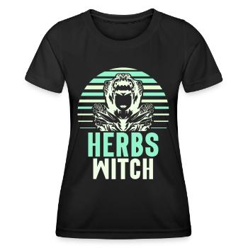 Herbes Sorcière Jardin d’herbes Herbologie - T-shirt sport Femme - noir - Devant - AI Model Female 172 light (172cm)