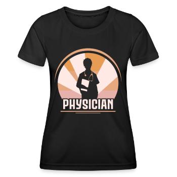 Profession de médecin Médecin Médecin - T-shirt sport Femme - noir - Devant - AI Model Female 172 light (172cm)