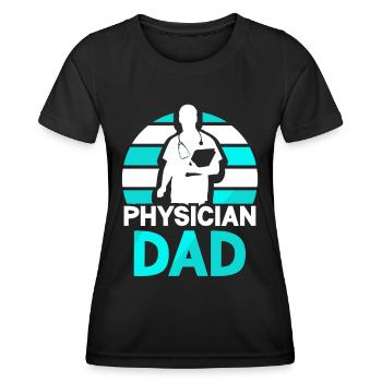 Docteur Père Médecine Médecin Profession médicale - T-shirt sport Femme - noir - Devant - AI Model Female 172 light (172cm)
