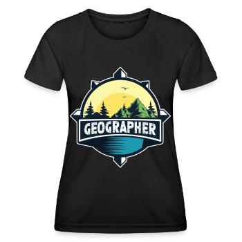Geographer Geography Student Geography Geography - Women's Functional T-Shirt - black - Front - AI Model Female 172 light (172cm)