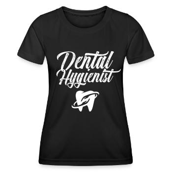 Hygiénistes dentaires Équipe d’hygiène dentaire Dentiste - T-shirt sport Femme - noir - Devant - AI Model Female 172 light (172cm)
