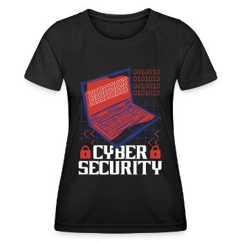 Cyber Sicherheit Hack IT Sicherheit Cybersecurity - Frauen Funktions-T-Shirt - Schwarz - Vorne - AI Model Female 172 light (172cm)