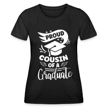 Fier cousin d’un diplômé diplômé - T-shirt sport Femme - noir - Devant - AI Model Female 172 light (172cm)