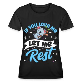 Si tu m’aimes, laisse-moi reposer Koala Koalas - T-shirt sport Femme - noir - Devant - AI Model Female 172 light (172cm)