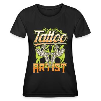 Tattoo Artist Tattoo Studio Tattoo Tattoo - Women's Functional T-Shirt - black - Front - AI Model Female 172 light (172cm)