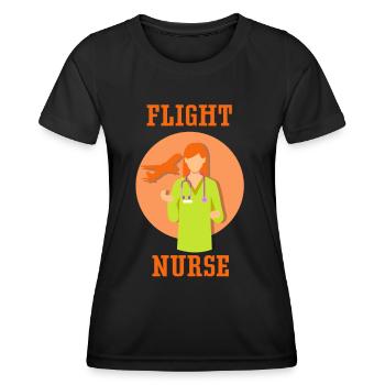 Médecin de vol Profession Médecin de vol Infirmier de vol - T-shirt sport Femme - noir - Devant - AI Model Female 172 light (172cm)