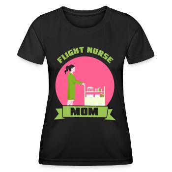 Infirmière de vol Mama Infirmière de vol Médecin de vol - T-shirt sport Femme - noir - Devant - AI Model Female 172 light (172cm)