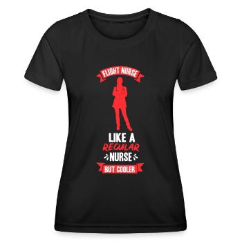 Profession d’infirmière de vol Médecin de vol Médecin de vol - T-shirt sport Femme - noir - Devant - AI Model Female 172 light (172cm)