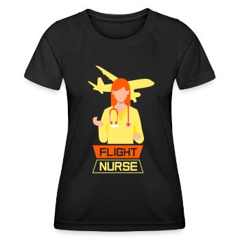 Médecin de vol Profession Médecin de vol Infirmier de vol - T-shirt sport Femme - noir - Devant - AI Model Female 172 light (172cm)