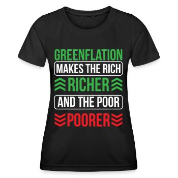 La greenflation rend les riches riches plus riches et les pauvres plus pauvres - T-shirt sport Femme - noir - Devant - AI Model Female 172 light (172cm)
