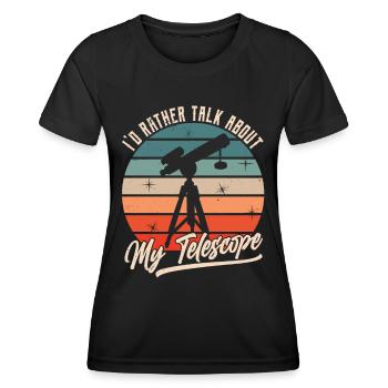 Je préfère parler de mon télescope - T-shirt sport Femme - noir - Devant - AI Model Female 172 light (172cm)