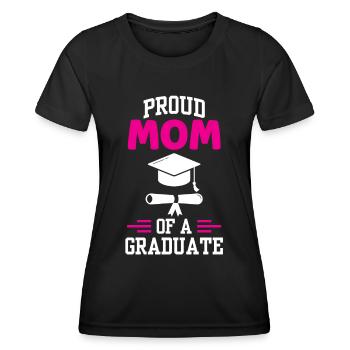 Fière mère d’un diplôme d’études supérieures - T-shirt sport Femme - noir - Devant - AI Model Female 172 light (172cm)