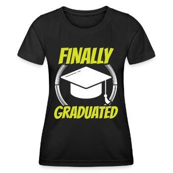 Enfin diplômé diplômé - T-shirt sport Femme - noir - Devant - AI Model Female 172 light (172cm)