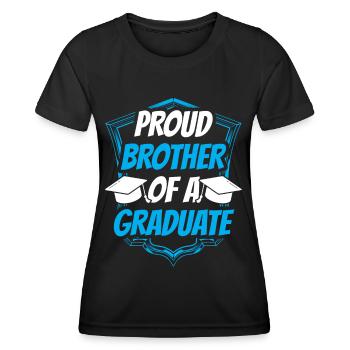 Fier frère d’un diplômé diplômé - T-shirt sport Femme - noir - Devant - AI Model Female 172 light (172cm)