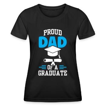 Fier père d’un diplôme d’études supérieures - T-shirt sport Femme - noir - Devant - AI Model Female 172 light (172cm)