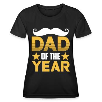 Père de l’année Papa Proverbes Fête des Pères Papa - T-shirt sport Femme - noir - Devant - AI Model Female 172 light (172cm)