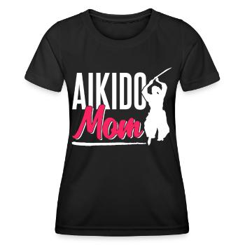 Aikido Mother Fighter Martial Arts Martial Arts - Women's Functional T-Shirt - black - Front - AI Model Female 172 light (172cm)