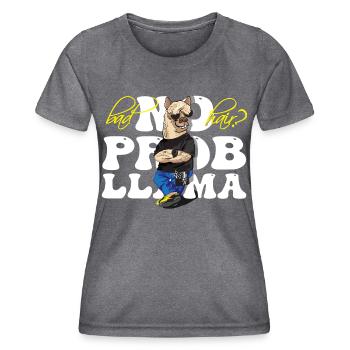 Bad Hair No Prob Llama Lama Alpaca - Women's Functional T-Shirt - dark melange  - Front - AI Model Female 172 light (172cm)