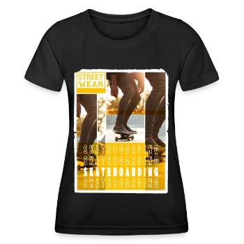 Skateboarding Skate Skater Skateboard Sk8 Vintage - T-shirt sport Femme - noir - Devant - AI Model Female 172 light (172cm)