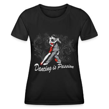 Tango dance is passion Dance couple - Women's Functional T-Shirt - black - Front - AI Model Female 172 light (172cm)