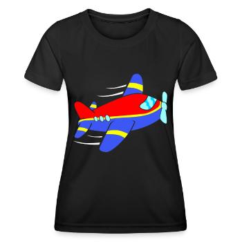 Airplane aviator - Women's Functional T-Shirt - black - Front - AI Model Female 172 light (172cm)