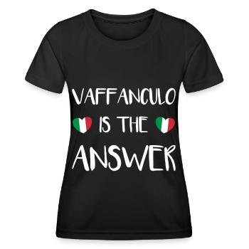 Italie drôle dicton italien comme cadeau - T-shirt sport Femme - noir - Devant - AI Model Female 172 light (172cm)