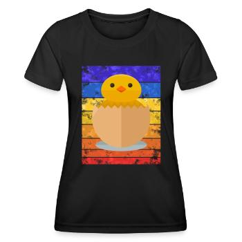 Küken Sunset - T-shirt sport Femme - noir - Devant - AI Model Female 172 light (172cm)