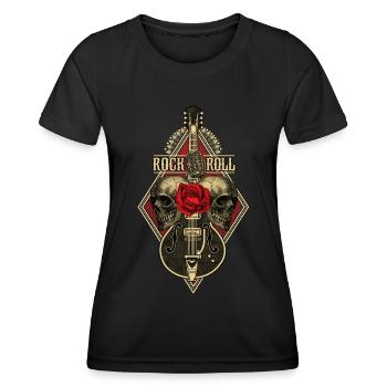 Rock'n Roll Rockabilly Guitar Microphone Retro - Women's Functional T-Shirt - black - Front - AI Model Female 172 light (172cm)
