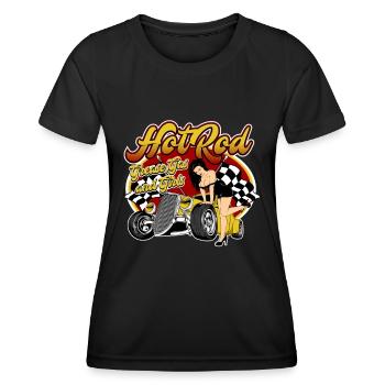 Hotrod Grease Gaz PinUp Rockabilly Retro - T-shirt sport Femme - noir - Devant - AI Model Female 172 light (172cm)