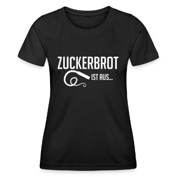 Zuckerbrot und Peitsche. Freche Sprüche Geschenk - Frauen Funktions-T-Shirt - Schwarz - Vorne - AI Model Female 172 light (172cm)