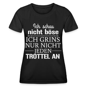 Ich schau nicht böse - Frauen Funktions-T-Shirt - Schwarz - Vorne - AI Model Female 172 light (172cm)