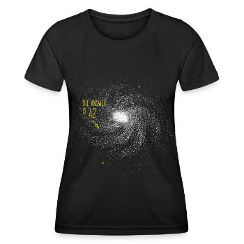 The Answer is 42 Space Galaxy - Women's Functional T-Shirt - black - Front - AI Model Female 172 light (172cm)