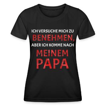 Ich versuche mich zu benehmen - Frauen Funktions-T-Shirt - Schwarz - Vorne - AI Model Female 172 light (172cm)