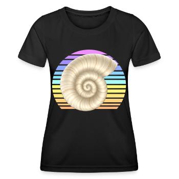 Schneckenhaus im Sonnenuntergang - Frauen Funktions-T-Shirt - Schwarz - Vorne - AI Model Female 172 light (172cm)