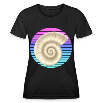 Schneckenhaus im Sonnenuntergang - Frauen Funktions-T-Shirt - Schwarz - Vorne - AI Model Female 172 light (172cm)