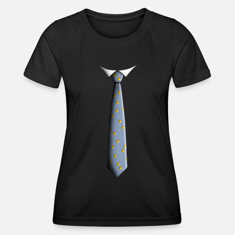 Tie with ducks - Women's Functional T-Shirt - black