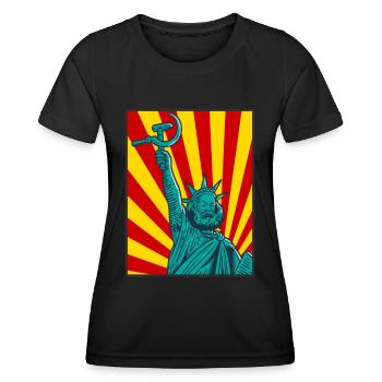 Lustiger Sozialistischer Spruch über Sozialismus! - Frauen Funktions-T-Shirt - Schwarz - Vorne - AI Model Female 172 light (172cm)