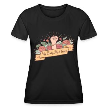 My Body My Choice Pro Choice Feministin - Frauen Funktions-T-Shirt - Schwarz - Vorne - AI Model Female 172 light (172cm)